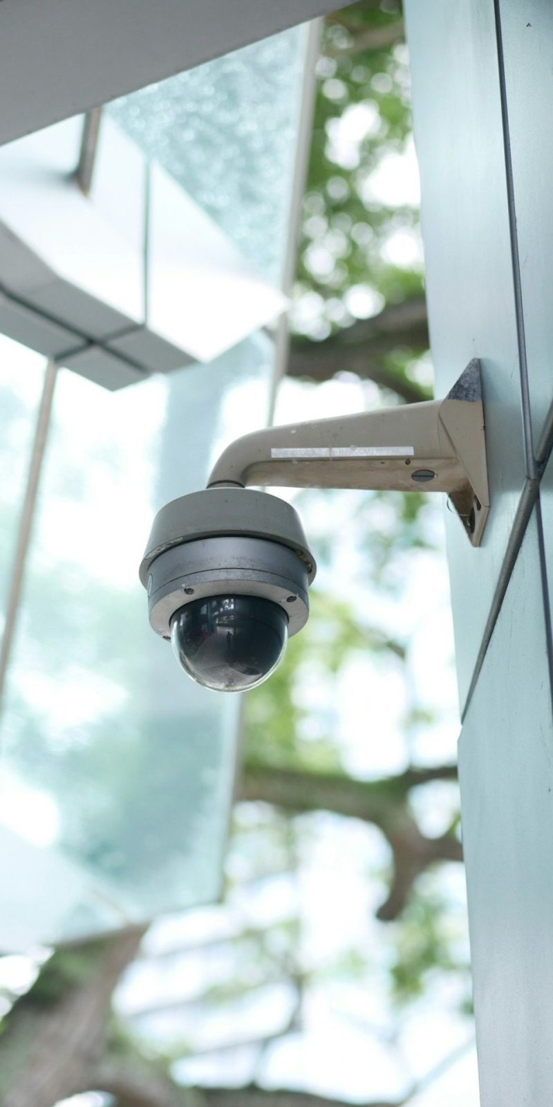CCTV security camera operating outdoor